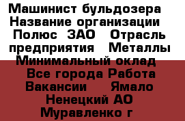 Машинист бульдозера › Название организации ­ Полюс, ЗАО › Отрасль предприятия ­ Металлы › Минимальный оклад ­ 1 - Все города Работа » Вакансии   . Ямало-Ненецкий АО,Муравленко г.
